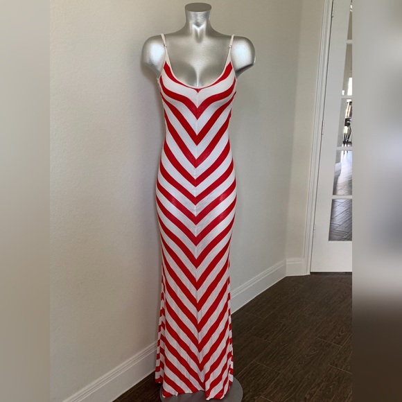 **SOLD**  Emerson Thorpe Bias Striped Maxi - Picture 2 of 8